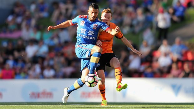 We didn't turn up: Coach John Aloisi says the only way is up after Brisbane Roar's 4-0 drubbing by Newcastle at the weekend.