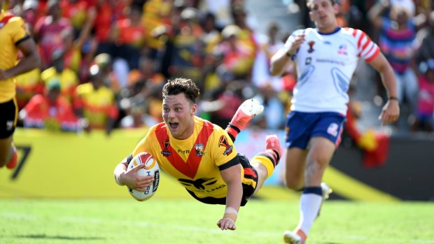 Flying start: Lachlan Lam starred on debut for PNG on Sunday.
