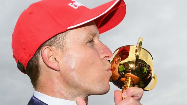 Winner: Kerrin McEvoy won the Melbourne Cup but for a brief moment worried he might miss the big race.