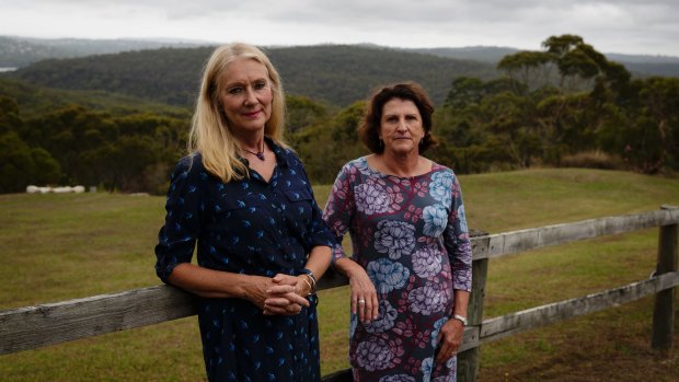 Anne Cullinan and Verity Hinwood pictured near their Elanora Heights homes.