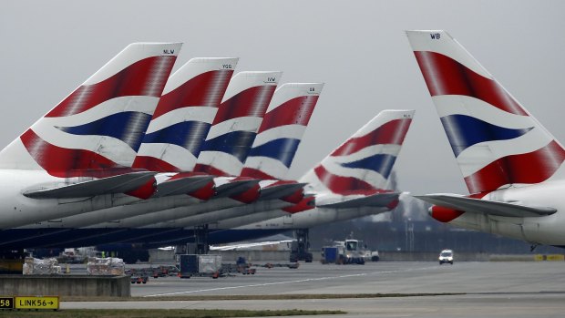 British Airways aircraft at Heathrow Airport in London.