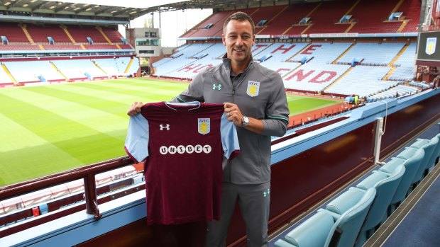 Aston Villa's new signing John Terry was unveiled at Villa Park.