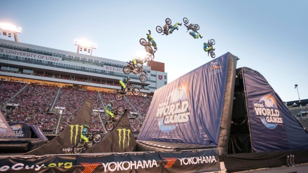 Canberra's Harry Bink won the FMX Best Trick at the Nitro World Games in Salt Lake City.