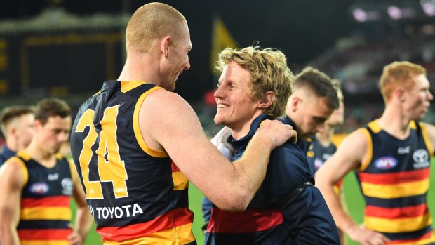 The likely return of Rory Sloane (right) will be a boost for the Crows. 