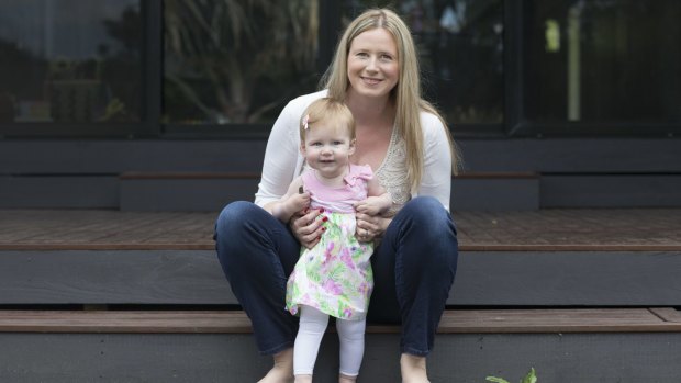 Surrogate mother Katrina with her daughter Isabelle.