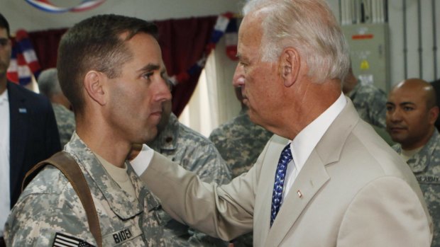 US Vice-President Joe Biden, right, with his son, US Army Captain Beau Biden in 2006. 