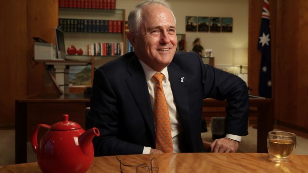 Prime Minister Malcolm Turnbull in the Prime Minister's suite at Parliament House in Canberra on Wednesday.