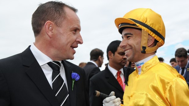 Chris Waller with Joao Moreira after the race.