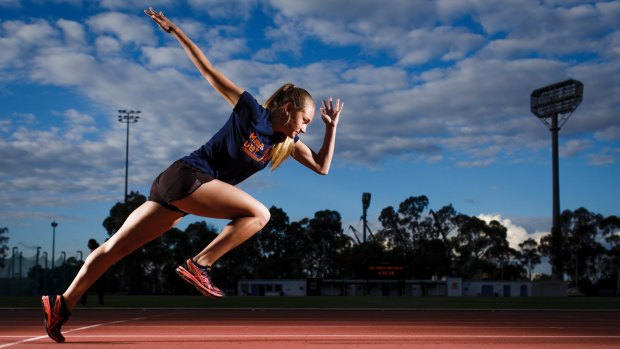 Three-time Stawell Gift finalist Sarah Blizzard at the AIS.