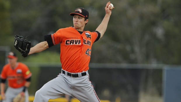 Canberra Cavalry pitcher Scott Cone started off with three walks and the cavalry never recovered.