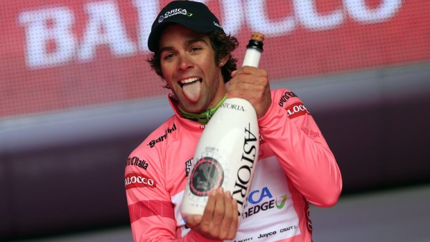 Canberra's Michael Matthews, wearing the pink leader's jersey in last year's Giro d'Italia.