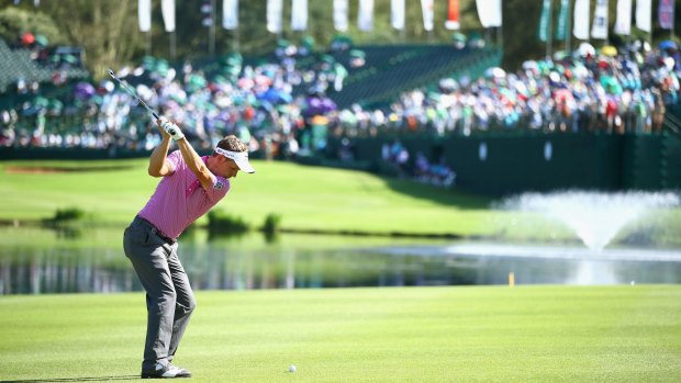 Luke Donald attacks the pic at the Nedbank Golf Challenge in Sun City, South Africa.