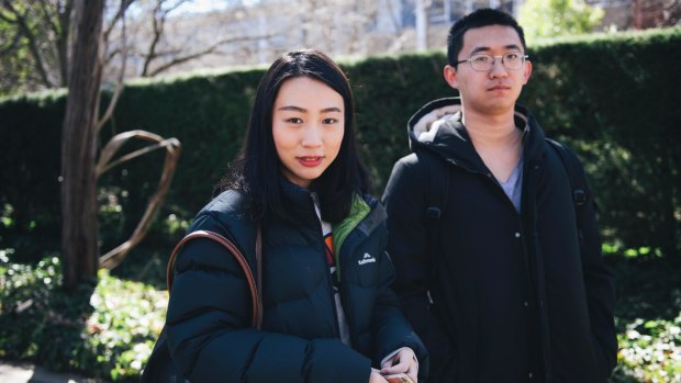ANU students Jessica Zhau and Lucas Ni say they still feel safe on campus.