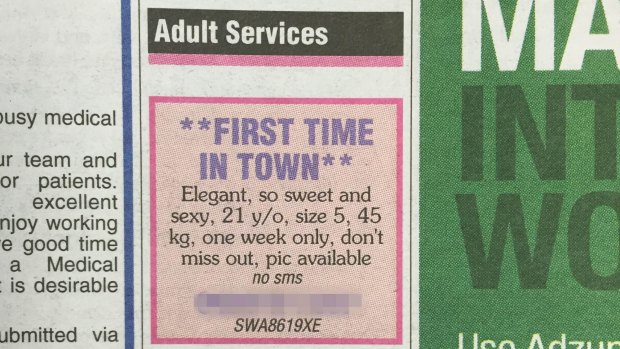 Local paper ads for 'Adult Services' could get a lot more explicit.