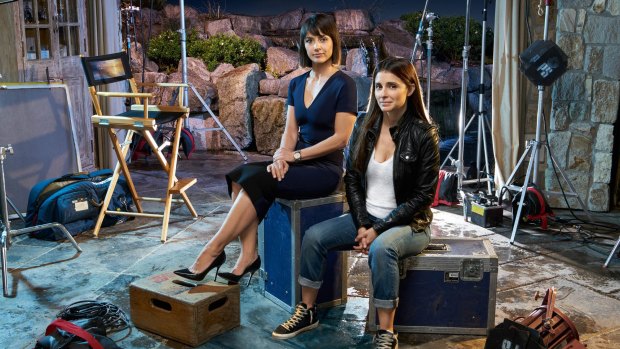 Constance Zimmer, left, and Shiri Appleby, the master manipulators pulling the levers of the fictional dating show <i>Enchanted</i> on <i>UnREAL</i>.