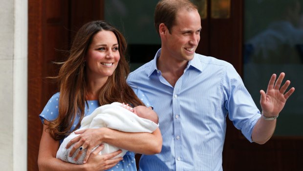 Two years ago: Catherine, Duchess of Cambridge, with Prince William and a newborn Prince George, was hospitalised for severe morning sickness early in her pregnancy.