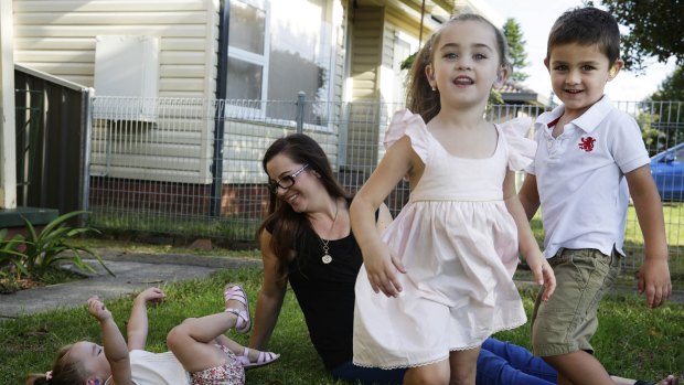 Optimistic: Yana Betros's with her children (from left) Maddison, Emily and Jayden at their St Marys home.