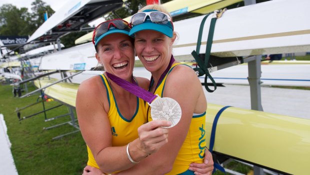 Kate Hornsey and Sarah Tait (right) win silver in 2012.