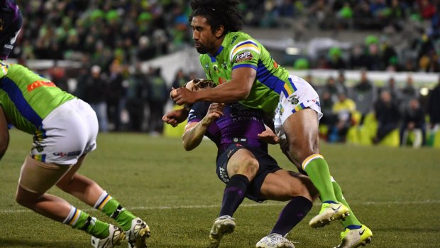 Knockout blow: Sia Soliola takes out Billy Slater.