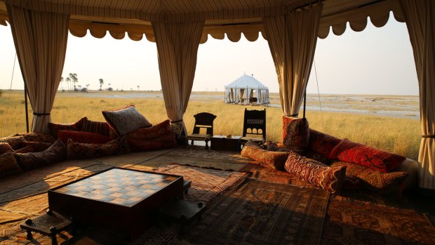 The luxurious San Camp in Botswana