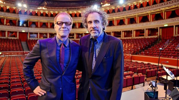 "It brings me back to the old days": Composer Danny Elfman (left) with his frequent collaborator, director Tim Burton.