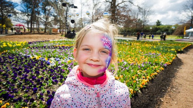 Julia Rudolph, 5, at the opening day of Floriade on Saturday.