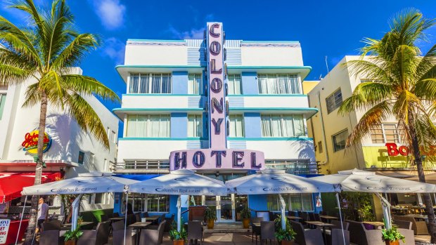 The 1930s Colony is the most photographed hotel in South Beach, Miami.