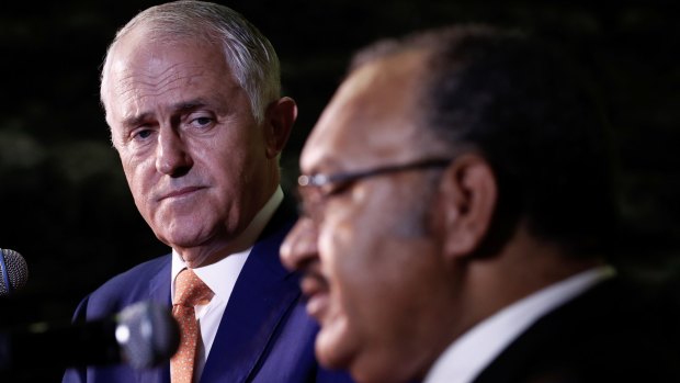 Prime Minister Malcolm Turnbull and Papua New Guinea Prime Minister Peter O'Neill. 