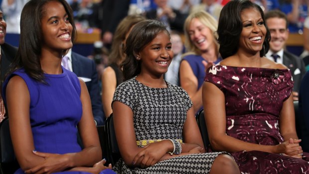 Malia, Sasha and Michelle Obama, pictured in 2012.