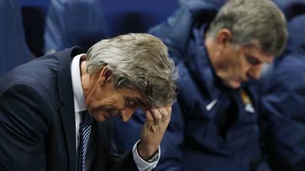 Under pressure: Manchester City boss Manuel Pellegrini needs to win a trophy to guarantee his future at the club.  