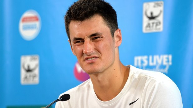 Tomic at the post match press conference.