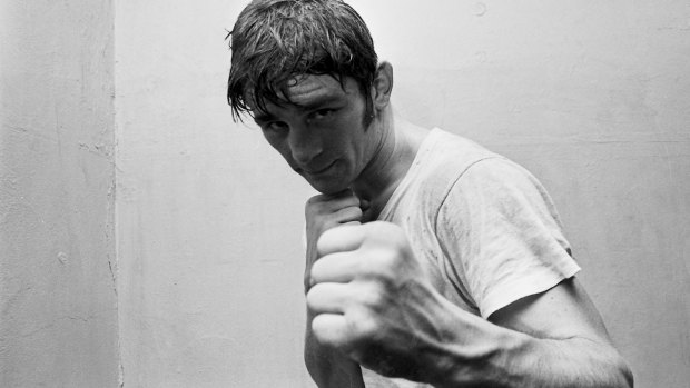 Australian boxer, Johnny Famechon, trains for a title fight in Sydney in 1969. 