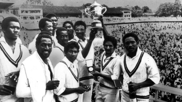 The glory days: Clive Lloyd hoists the Wold Cup in 1979.