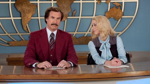 Will Ferrell and Christina Applegate in <i>Anchorman</i>.