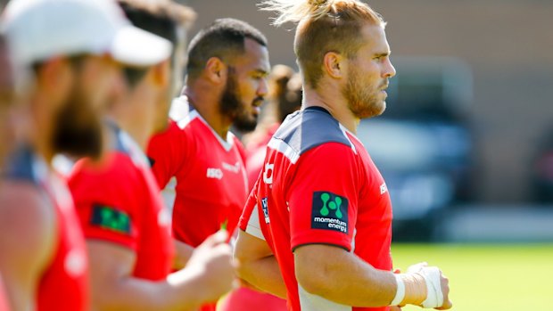 Day to remember: St George Illawarra's Jack de Belin (right).