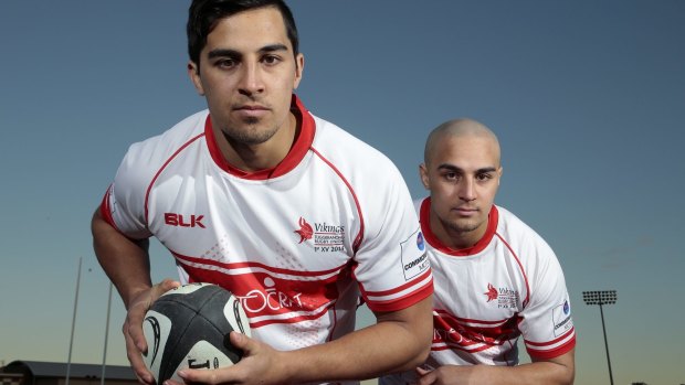Double act: Twins Dean and Michael Oakman-Hunt will play their first Vikings game together.