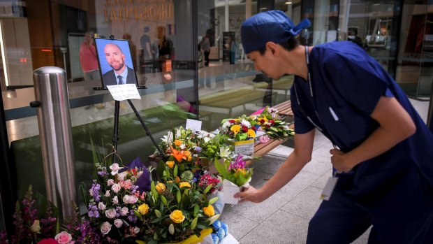 A Box Hill Hospital staff member pays tribute to Patrick Pritzwald-Stegmann.