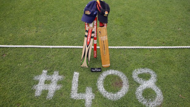 Tributes continued over the weekend to mark the death of Phillip Hughes. The Otago Volts and Wellington Firebirds placed a bat, cap and black armband on the ground ahead of their Georgie Pie Smash T20 match at University Oval in Dunedin on Sunday.