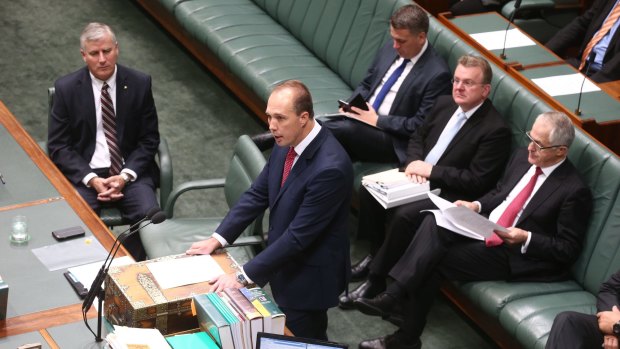 Immigration Minister Peter Dutton introduces the Australian Citizenship Amendment Bill on Wednesday.