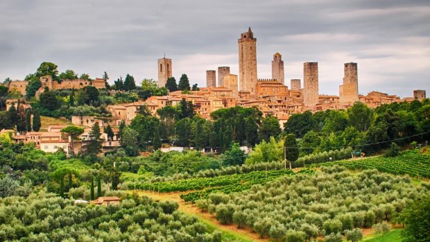 The medieval skyline of San Gimignano, Siena.