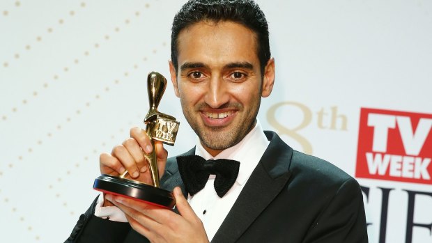 Waleed Aly with his Gold Logie.