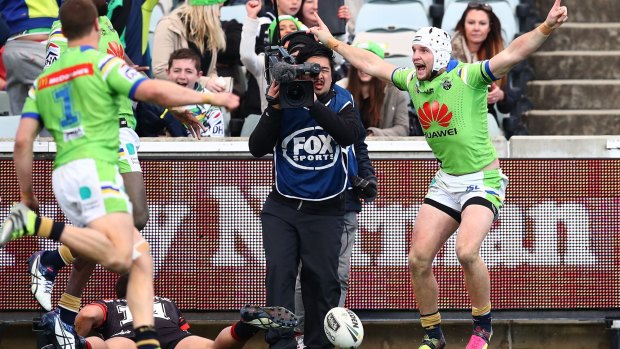 Jarrod Croker celebrates his golden point match-winner.