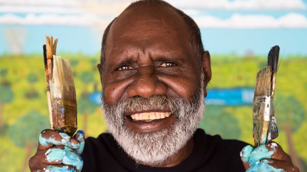 Senior Pormpuraaw artist Sid Bruce Short Joe. 