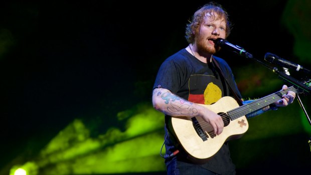 Ed Sheeran in concert at Allianz Stadium last December.