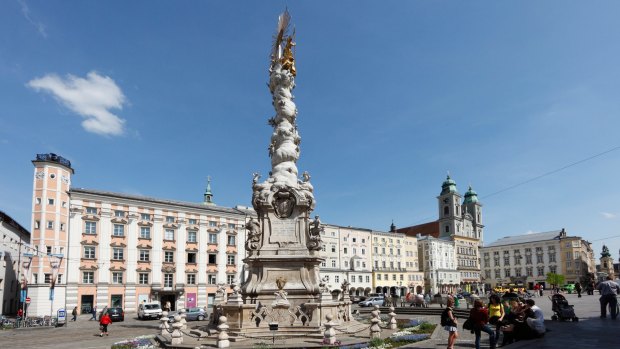 The Holy Trinity column in the main square.