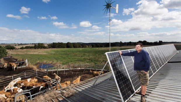 Victorian dairy farmer Lindsay Anderson, also an exporter of solar power back to the grid.