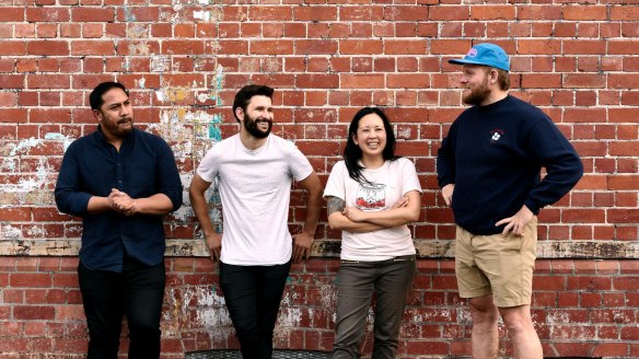 (Left to Right) Manu Potoi, Michael Bascetta, Falco's head baker Christine Tran and Casey Wall. 