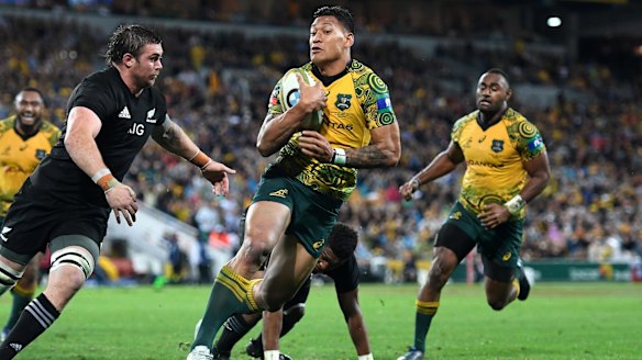 Instrumental: From 10 Tests this year, Israel Folau has now scored 12 tries.