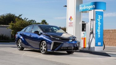 The Toyota Mirai is a hydrogen fuel-cell car.