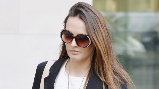 Meerkat expert Caroline Westlake leaves Westminster Magistrates Court in London after being sentenced to 80 hours community service for glassing a love-rival.